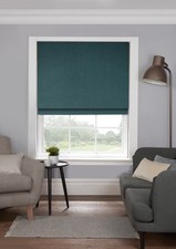 Velvet Fabric Blackout Roman Blind - PETROL BLUE - Any Size - Made to Order