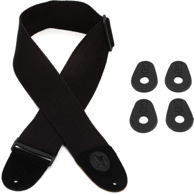 Levys MSSBC4-BLK 3-inch Wide Cotton Bass Guitar Strap with Strap Blocks - Black 5590₽