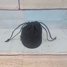 Nikon Lens Bag Padded Synthetic Suede Drawstring Pouch For Camera Lens Black