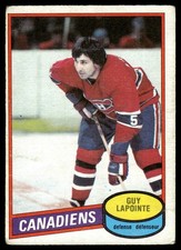 1980-81 O-Pee-Chee Vintage OPC Set Break Guy Lapointe Montreal Canadiens #201