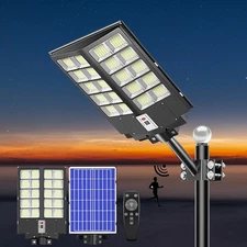 2000W Commercial LED Solar Street Light Dusk To Dawn Super Bright Yard Road Lamp