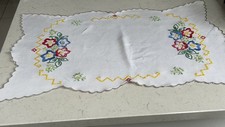 Vintage White Embroidered Dressing Table/ Table Runner 23”x3”