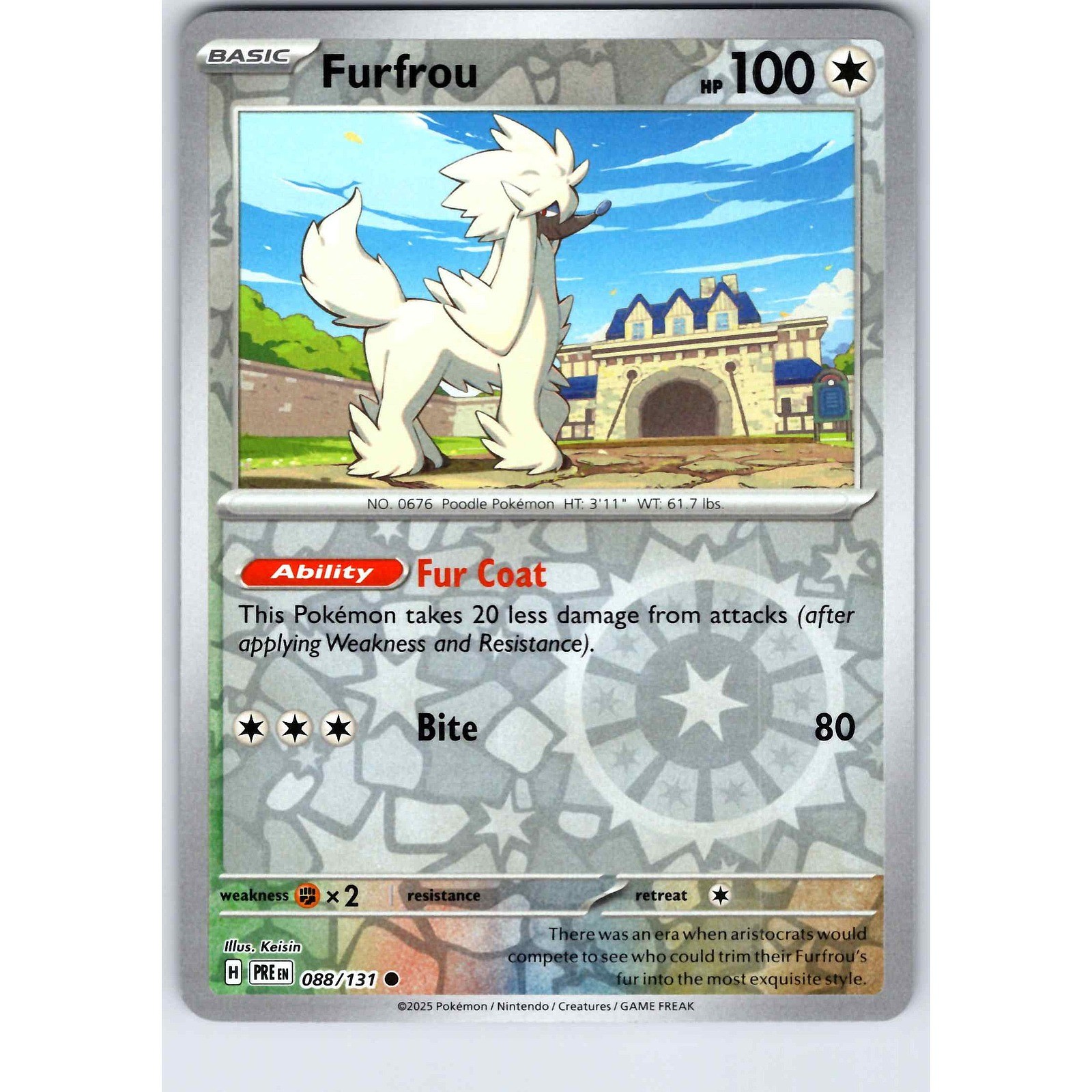 Furfrou 88/131 Prismatic Evolutions Pokemon Card Reverse Holo NM TCG singles