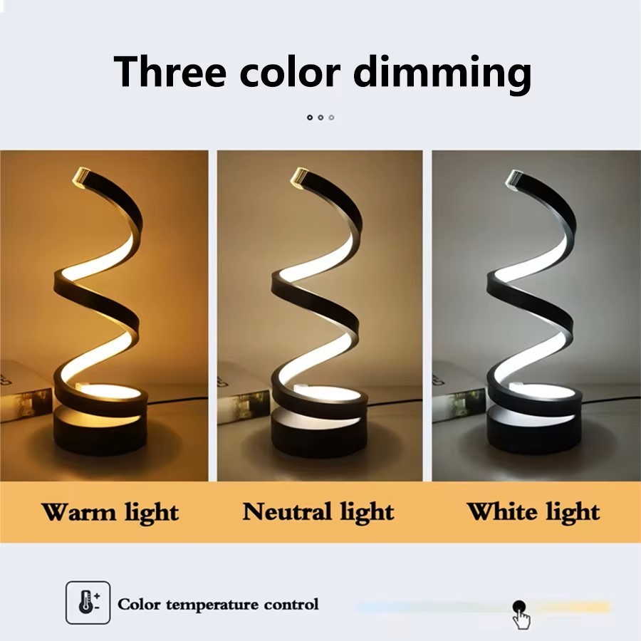 Lampe spirale LED dimmable à intensité variable avec alimentation USB