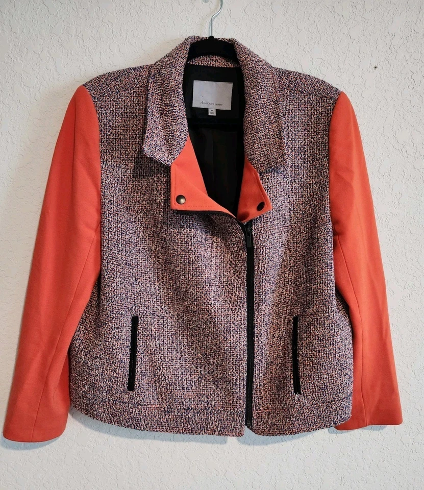 Blazer Classiques Entier Mujer Chaqueta Moto XL Tweed Manga Coral Cremallera Frontal... Foto 2 de 4