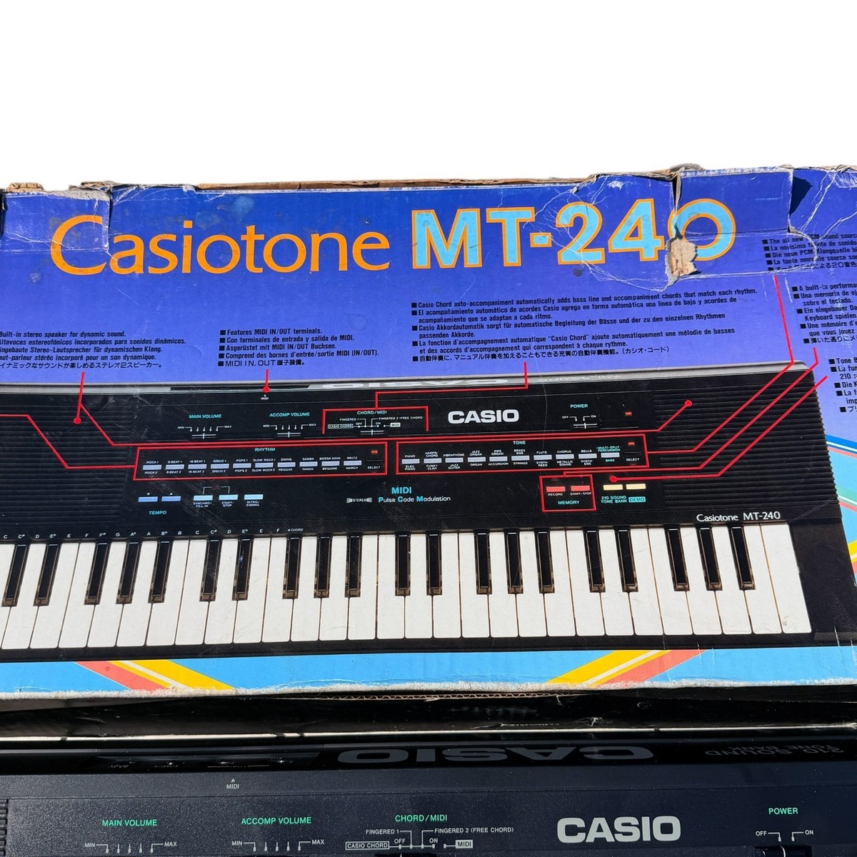 Casio Casiotone Mt-240 49 Key Electronic Keyboard Synth 210 Sound