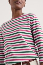 Seasalt Women's Regular Sailor 3/4 Sleeve Top Jersey Duet Mini Cornish Tulip