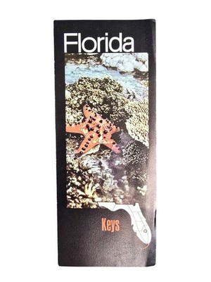 Florida Keys Travel Brochure 1980s Vintage Map & Guide