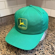 Vtg John Deere K-Products Baseball Cap Hat Snapback Green Made in USA