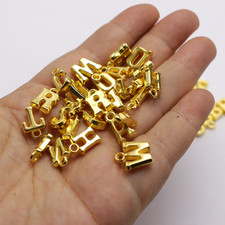 200 Assorted Metallic Gold Acrylic Alphabet Letter Charm Pendants 13mm
