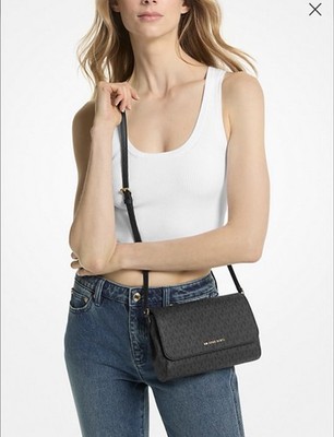 Michael Kors Medium Logo Convertible Crossbody Bag Black Color New with Tags
