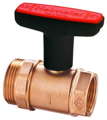 Heimeier Heizungskugelhahn Globo H DN 20 G 1'' x R3/4'' Rotguss mit Aussengewinde 