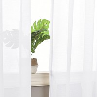 Dwcn 2Er Voile Gardinen Halbtransparent ÖSen Vorhang Weiß 145X140Cm Schlafzimmer