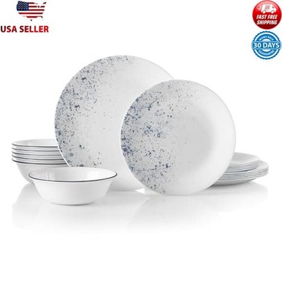 18 Piece Tableware Set Lightweight Chip Resistant Easy Clean Dinner Plates Bowls