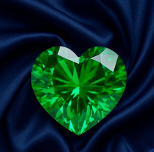 1CT Green heart VVS1 AAA Loose Diamond Alter6.50mm Free gift