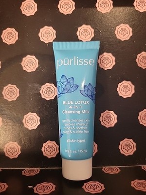 Purlisse Blue Lotus 4-in-1 Cleansing Milk Sealed 0.5 fl oz 15 ml Travel New