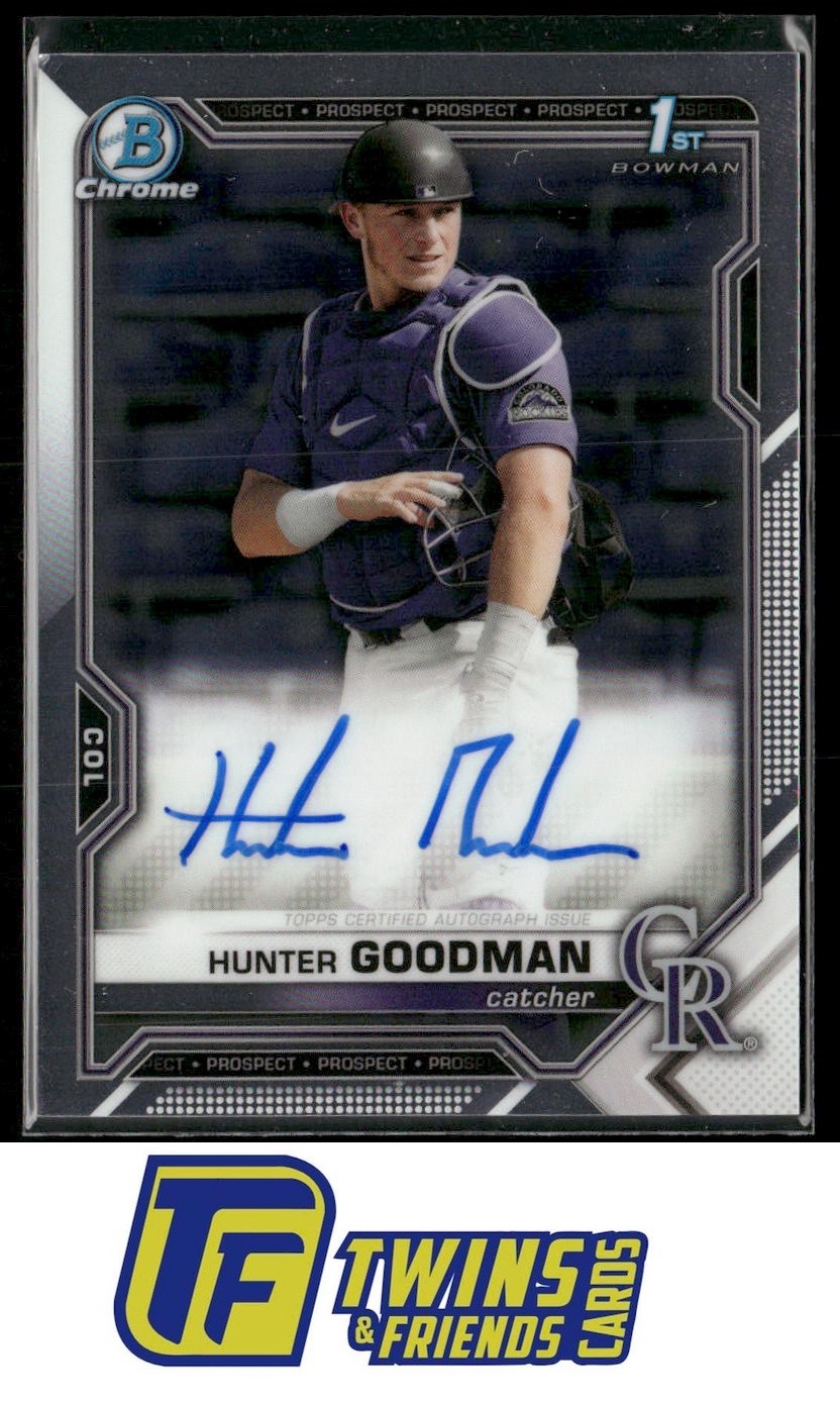 2021 Bowman Draft #CDA-HG Hunter Goodman Chrome Draft Pick Autographs