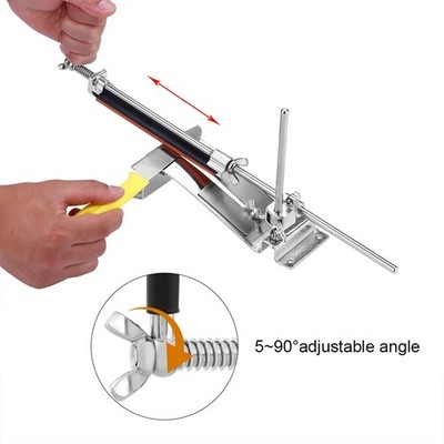 Stainless Steel Fix Angle Sharpening System 4 Whetstones Kitchen Knife SET