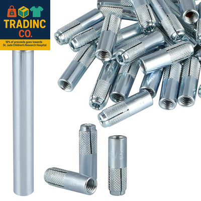 30 Pcs Drop in Anchors with 1 Pcs Hand Setting Tool, 3/8''-16 Female Thread Expan