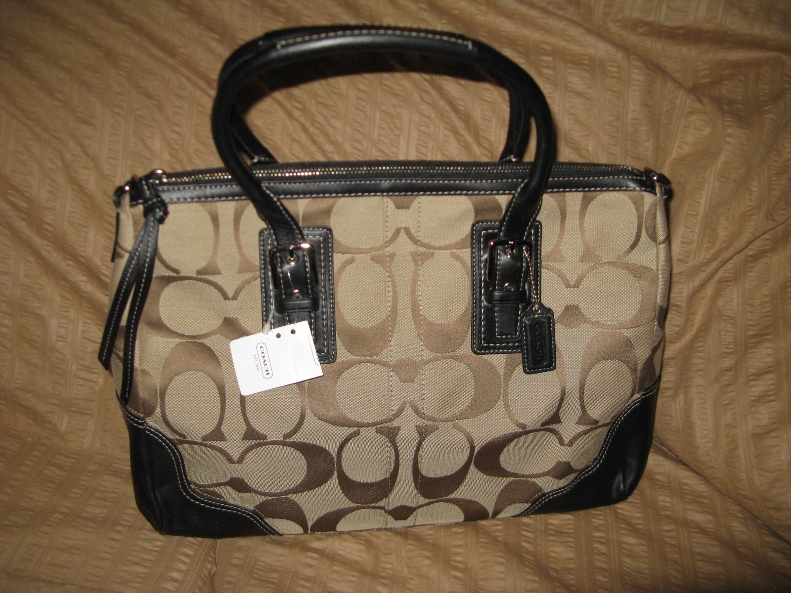 COACH HAMPTON SIGNATURE SATCHEL BAG NWT image 10