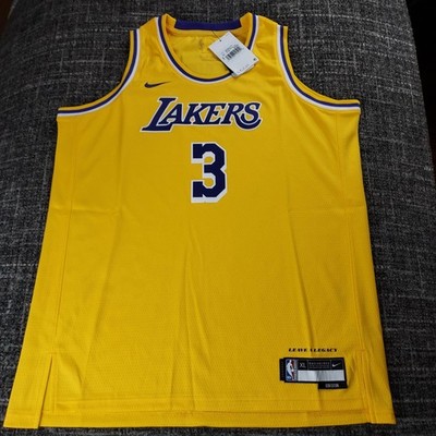 Nike Boys Los Angeles Lakers Anthony Davis Yellow Swingman Icon Ed Youth XL NWT