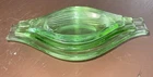 Vintage 1930s Depression Glass Small Nesting Trays Set Of 3 Green