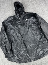 Nike Running Windbreaker Womens Large Black Hooded Full Zip Lightweight