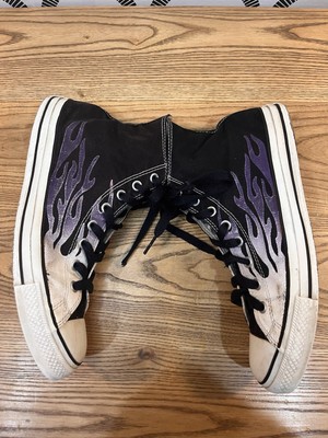 Converse Mens Size 11 Purple Flames Shoes Chuck Taylor FIRE 