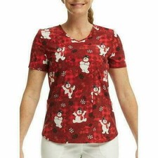 Scrub Star Women, Size: XL, Jolly Plaid Top