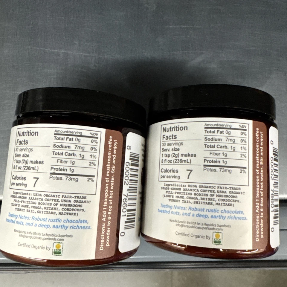 (pacote com 2) Café La Republica USDA Orgânico 7 Cogumelos Superalimento - 30 Porções 12/26 - Imagem 2 de 4