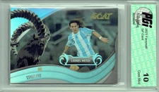 Lionel Messi 2023 Fansmall #5 Timeline Refractor Rare Trading Card PGI 10