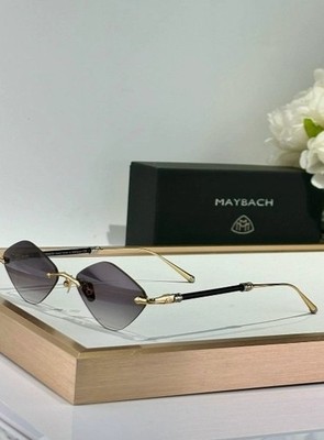 Maybach Luxury Rimless Sunglasses Gold Black Gray Gradient UV400 Unisex