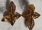 14K Gold Plated; Cross; Clip On Earrings; Clear Stone; 5.1 Grams — photo 2