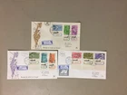 Three Israel registered fdc with twelve AIR MAIL stamps