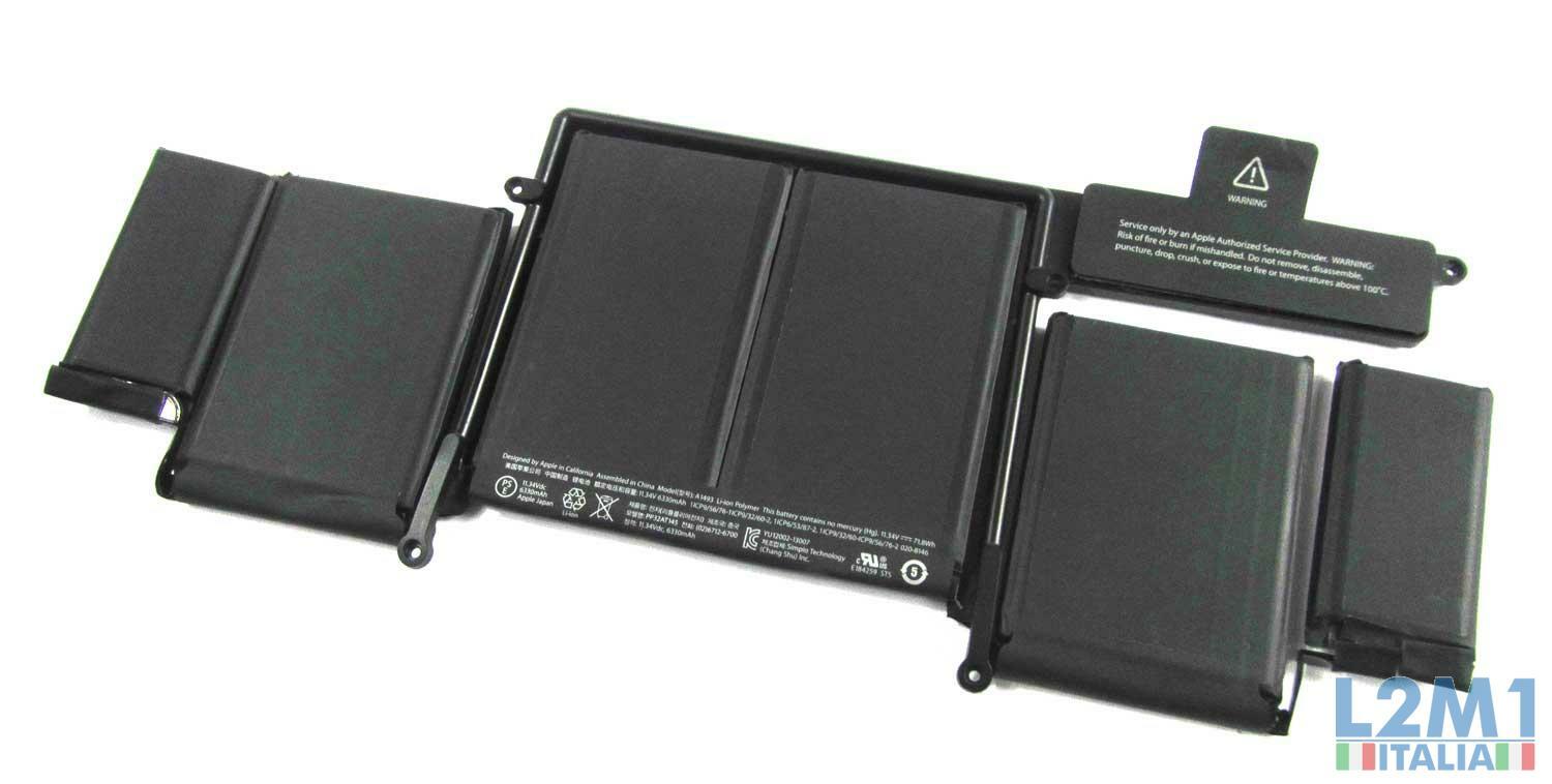 Ricambio Batteria A1502 A1493 per MacBook Pro 13 Retina 6330mAh 71.8Wh