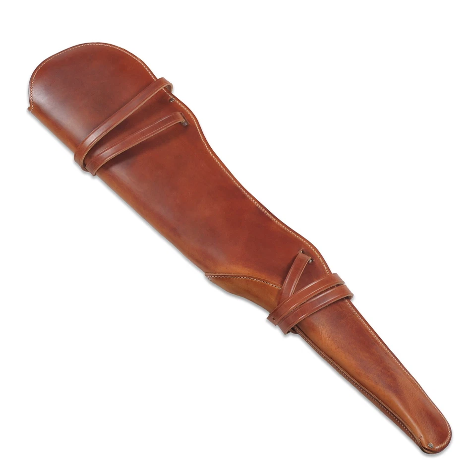 USA MADE Large Rifle Leather Scabbard w/ Straps, Unlined Holster for ATV Horse - Image 3 of 4