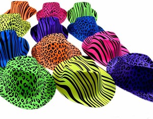 neon fedora party hats