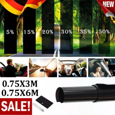 3-6M Tönungsfolie Scheibenfolie Sonnenschutzfolie 1-50%VLT Auto Fensterfolie DHL