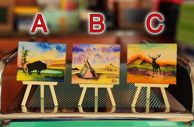 HAND PAINTED MINIATURE DOLLHOUSE WATERCOLOR PAINTINGS by DAVID BROWN Choice of 3