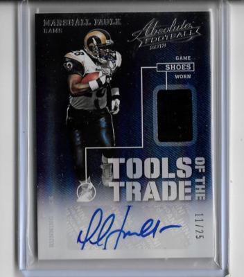 MARSHALL FAULK 2013 ABSOLUTE TOOLS OF THE TRADE GAME JERSEY AUTOGRAPH #11/25