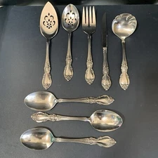 Oneida Community Louisiana Stainless Flatware Hostess Serving 9 Piece Lot
