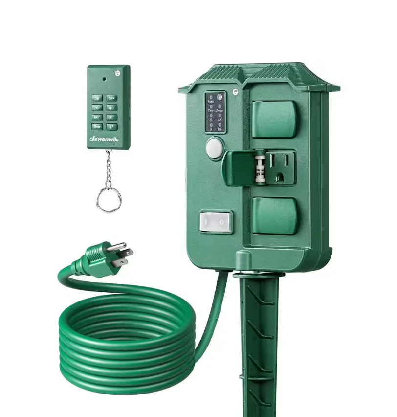 Outdoor Power Stake Timer Waterproof, 100 ft. Wireless Remote Control, 6 Grounde - Image 2 of 4