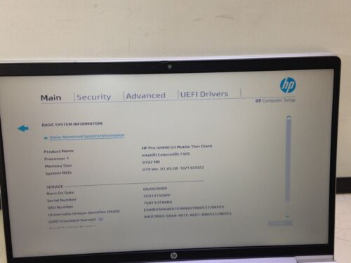 HP PRO MT440 G3 MOBILE THIN CLIENT 14" CELERON 7305 8GB RAM - NO HDD / OS - Picture 4 of 12