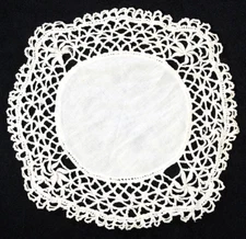 Vintage Large White Doily Round Centerpiece 11” Diameter