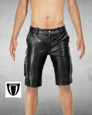 Bockle  BoB Cargo Leder Shorts kurze Lederhose Herren dickes Leder BOCKLEDER.DE