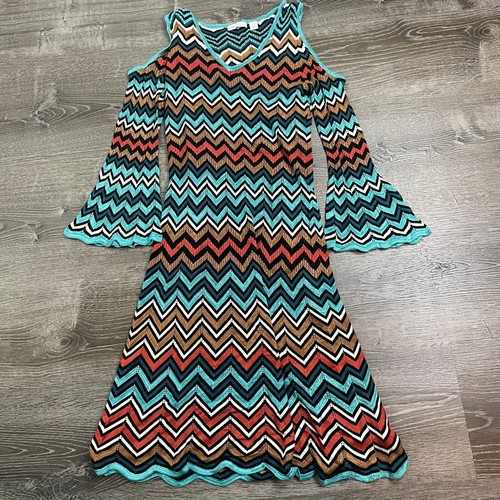 CATO Womans Sweater Dress Cold Shoulder 