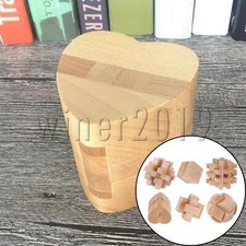 6-in-1 Kongming Lock Wooden Puzzle Kit for Home Decoration Difficulty Level 5