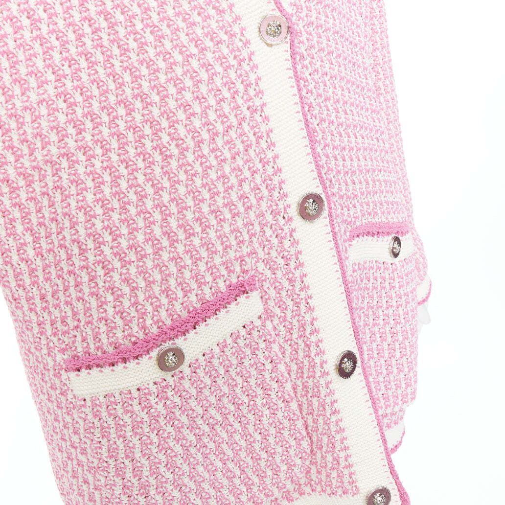 Bristol Tweed Knit Cardigan ピンク　M CHAMBRE DE FAN - BRUSHED MOHAIR CARDIGAN PINK