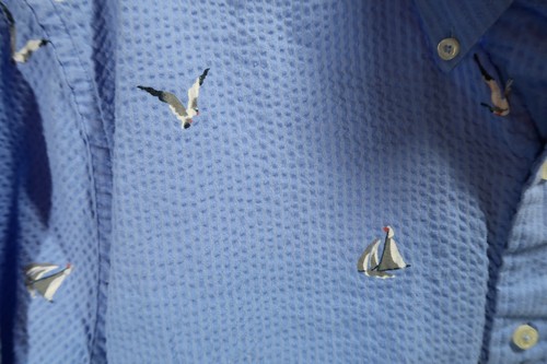 Brooks Brothers 1818 Button Up Dress Beach Casual Shirt Size XL Textured - Picture 4 of 9