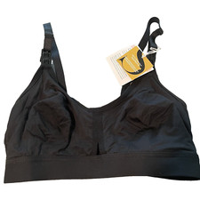 Simple Wishes Nursing Bra Size L Super Mom Breeze Pumping Bralette Black New